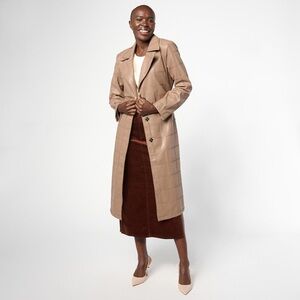 Jhoan Sebastian Grey Faux Leather Trench Coat In Brown Size MP